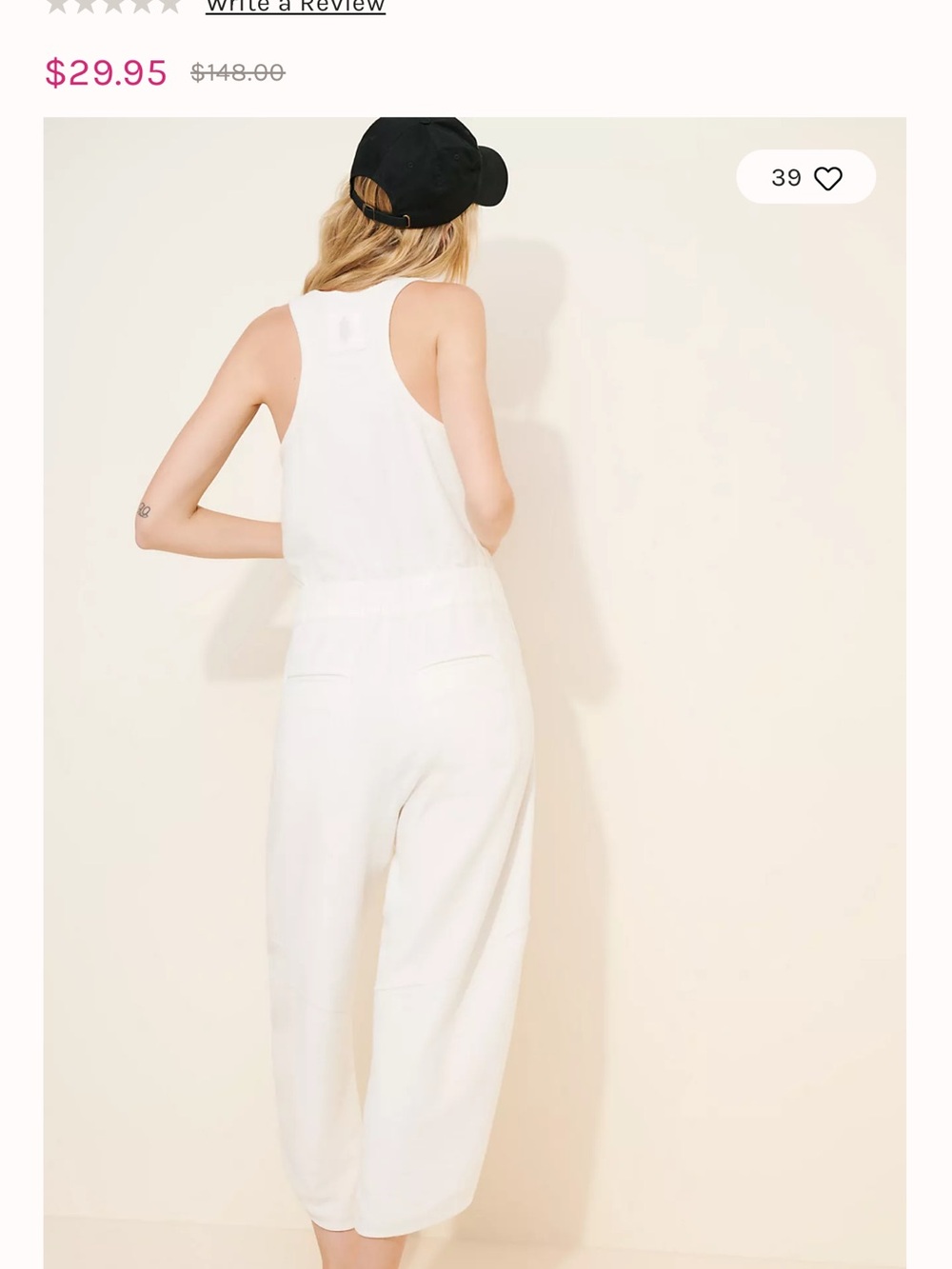 Cream White Button-Front Overall - Picture 7 of 7